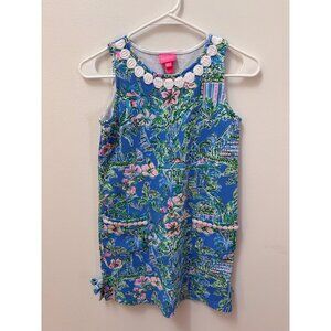 Lilly Pulitzer Girls Jane Shift Dress Boca Blue Beneath the Bougainvillea Size L